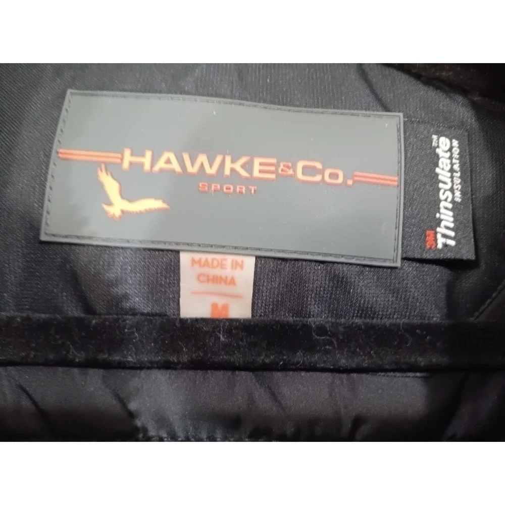 Hawke & Co Sport Men's M Blue Black Thinsulate Puffer Ski Jacket Hooded Winter C